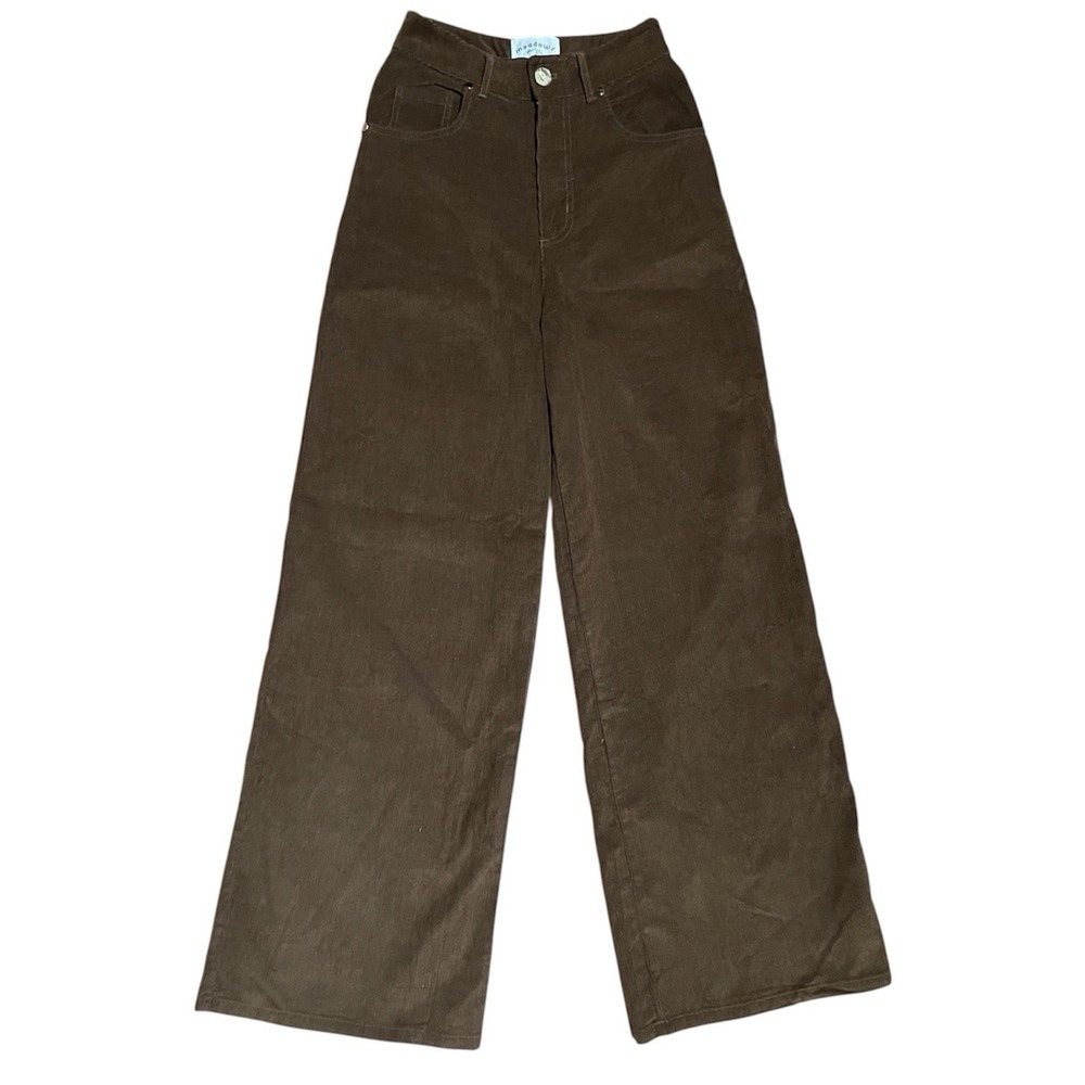 Meadows‎ Heather Wide Leg Corduroy Brown Pants Size 0 Bohemian Hippie Festival